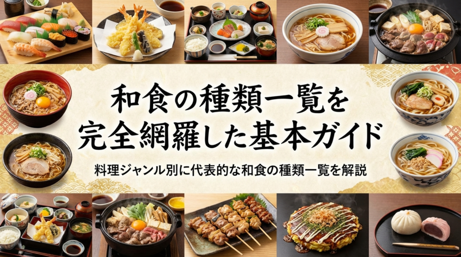 和食の種類一覧を完全網羅した基本ガイド｜料理ジャンル別に代表的な和食の種類一覧を解説
