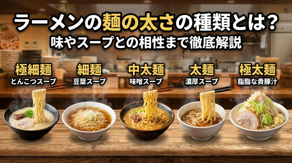 ラーメンの麺の太さの種類とは？味やスープとの相性まで徹底解説