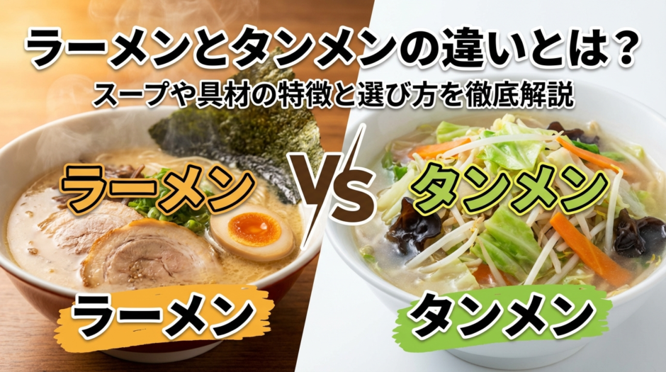 ラーメンとタンメンの違いとは？スープや具材の特徴と選び方を徹底解説