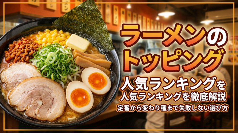 ラーメンのトッピングの人気ランキングを徹底解説｜定番から変わり種まで失敗しない選び方
