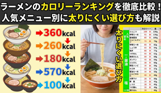 ラーメンのカロリーランキングを徹底比較！人気メニュー別に太りにくい選び方も解説