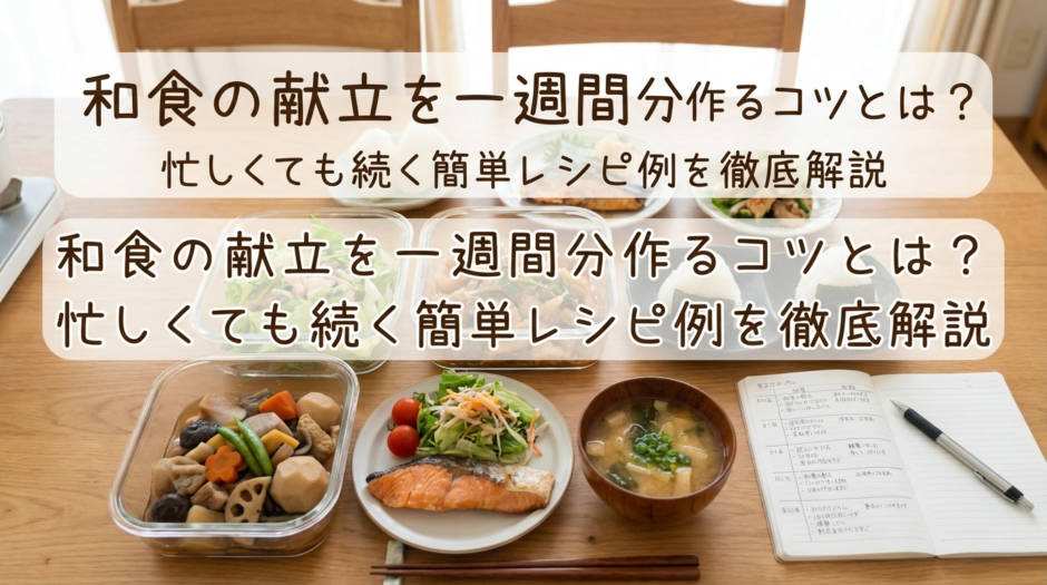 和食の献立を一週間分作るコツとは？忙しくても続く簡単レシピ例を徹底解説
