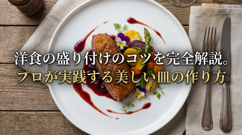 洋食の盛り付けのコツを完全解説。プロが実践する美しい皿の作り方