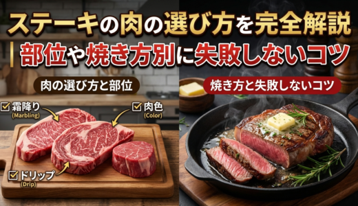 ステーキの肉の選び方を完全解説｜部位や焼き方別に失敗しないコツ