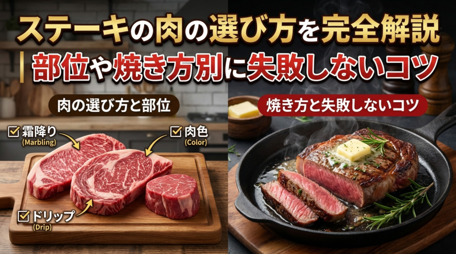 ステーキの肉の選び方を完全解説｜部位や焼き方別に失敗しないコツ