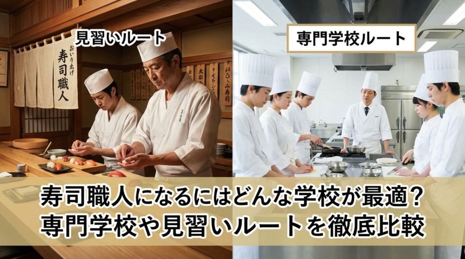 寿司職人になるにはどんな学校が最適？専門学校や見習いルートを徹底比較