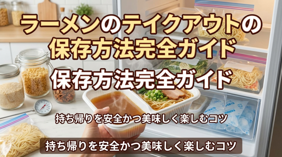ラーメンのテイクアウトの保存方法完全ガイド｜持ち帰りを安全かつ美味しく楽しむコツ