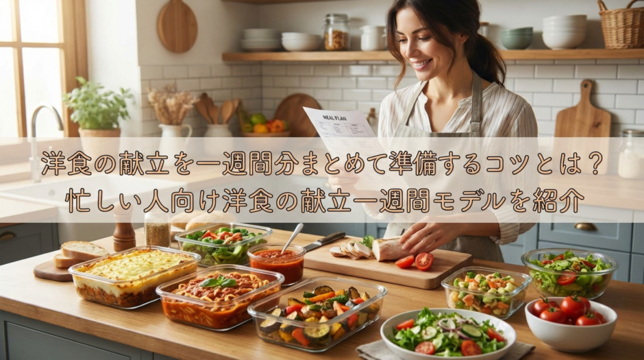洋食の献立を一週間分まとめて準備するコツとは？忙しい人向け洋食の献立一週間モデルを紹介
