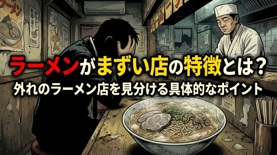 ラーメンがまずい店の特徴とは？外れのラーメン店を見分ける具体的なポイント