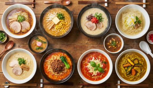 ラーメンスープの種類一覧を完全解説！基本の味から変わり種まで網羅