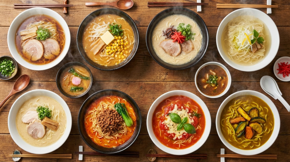 ラーメンスープの種類一覧を完全解説！基本の味から変わり種まで網羅