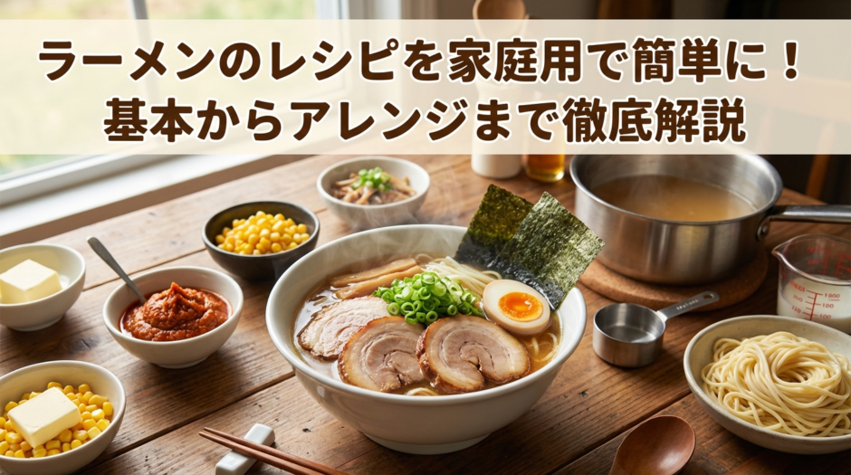ラーメンのレシピを家庭用で簡単に！基本からアレンジまで徹底解説